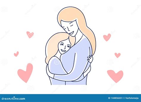 mother and daughter hugging drawing|simple drawing of a mother.